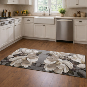 CASSESE HOME Passatoia/Tappeto Bordato in Poliestere con Retro Antiscivolo in PVC Made in Italy_Dec.1084