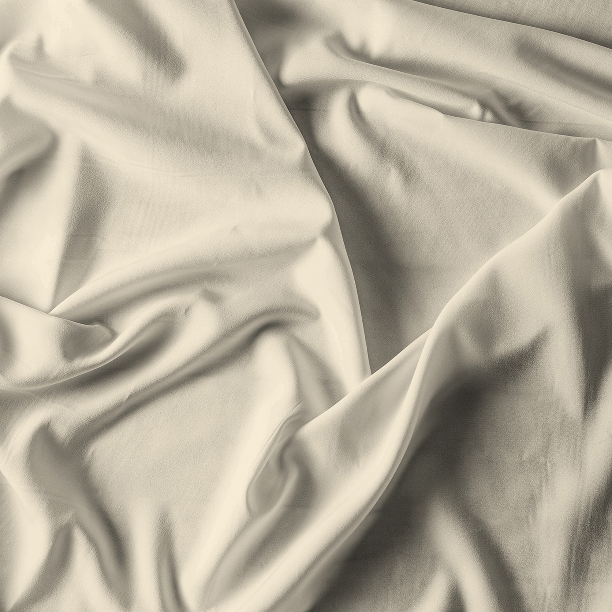 COMPLETO LETTO RASO CLOE, 100% Raso di Cotone, Made in Italy - PANNA