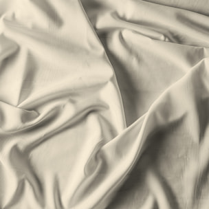 COMPLETO LETTO RASO CLOE, 100% Raso di Cotone, Made in Italy - PANNA