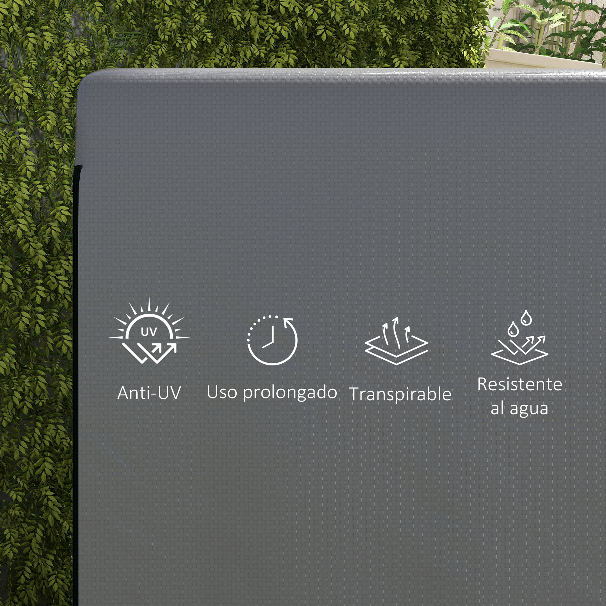 Outsunny Funda Balancín Jardín, Funda Columpio Jardín Exterior, Cubierta de Columpio con Cremallera, Impermeable, 215x155x150 cm, Gris Oscuro
