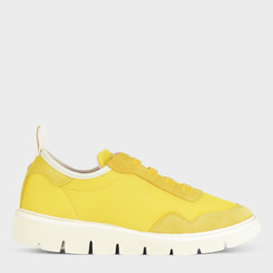 SLIP ON P05 DONNA IN MESH E SUEDE GIALLO