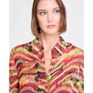 Camicia a maniche lunghe con stampa serpentina