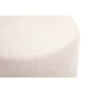 Pouf rond pivotant en tissu effet velours texturé beige et métal D39.5 cm VOLNAY