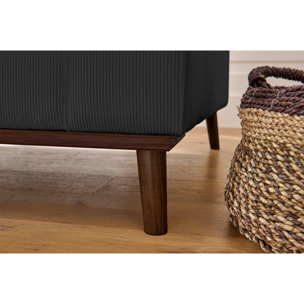 Albane - canapé 3 places - en velours côtelé - Gris foncé