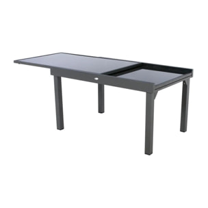 Table de jardin extensible "Piazza" anthracite & graphite 10 places en aluminium traité époxy