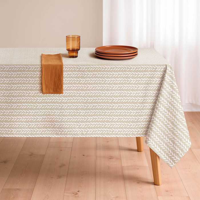 Nappe anti-taches NOAH BEIGE - en 100 % coton