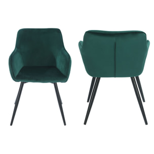 Chaise vintage GISELE velours vert