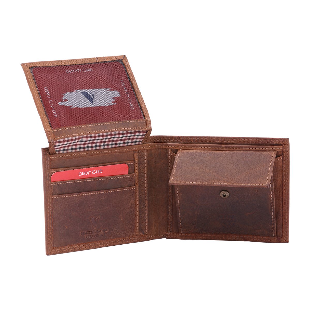 Portafoglio  da uomo In Vera pelle Made in Italy 9,5x12,5x2,5 cm