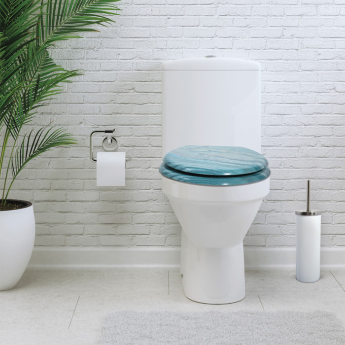 Abattant wc MDF ANGEL Bleu - Charnières Inox MSV