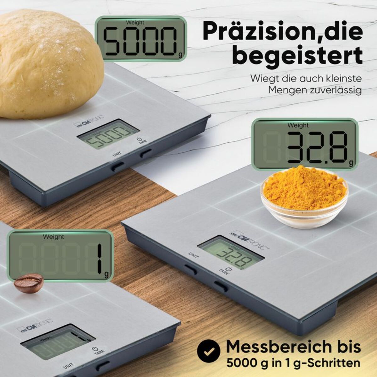 Balance de cuisine en acier inoxydable Clatronic KW3821-Inox