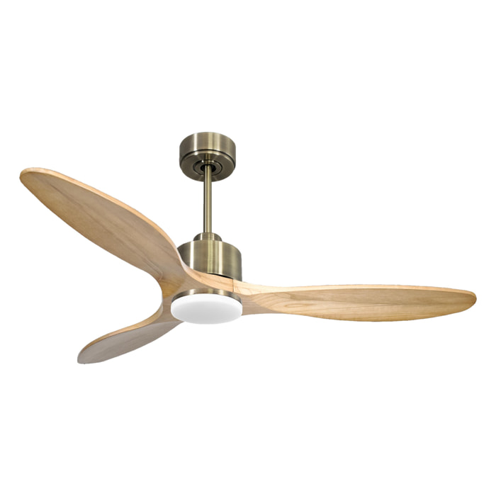 Ventilateur de plafond Réversible  Thermostat Dimmable Wifi Moteur à courant continu Toits en pente Télécommande Lumière à trois tons Hypersilence Mémoire