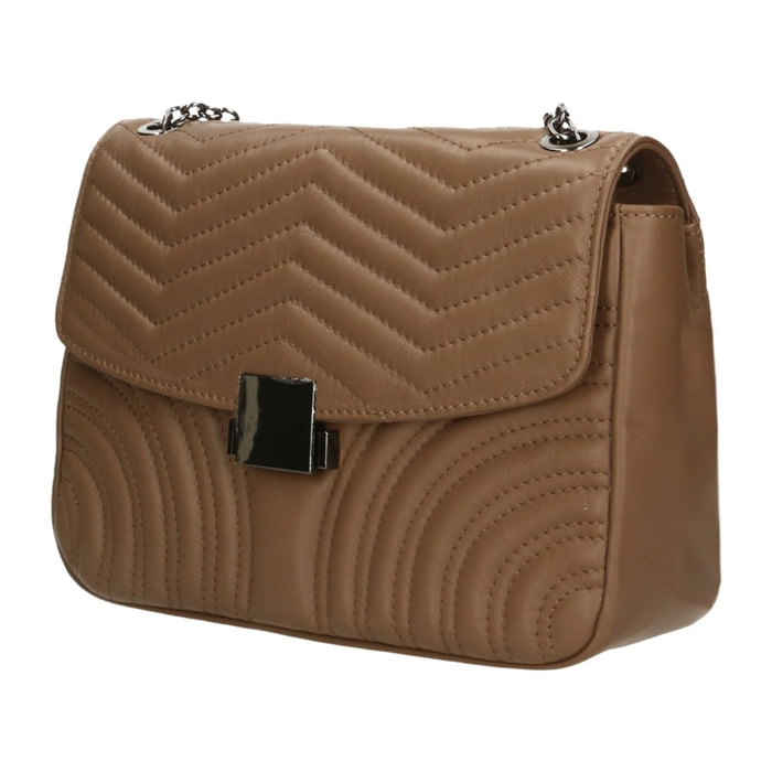 Borsa a tracolla donna - Modello Erisma - Vera pelle - 28.0 x 20.0 x 8.0 cm