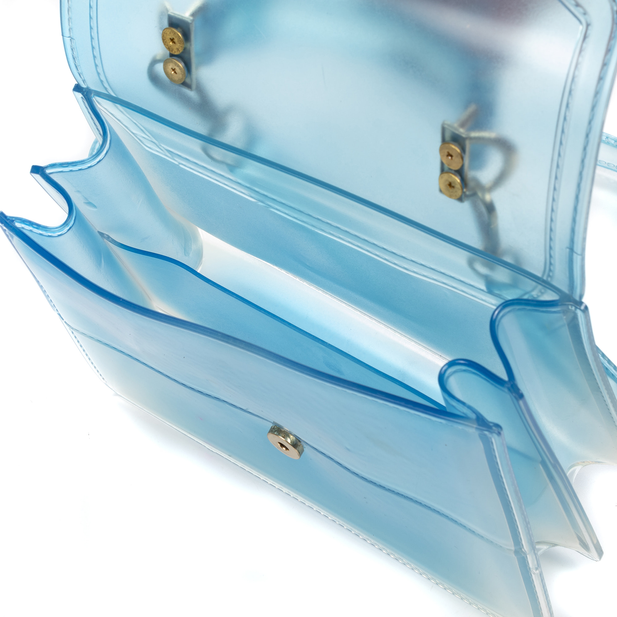 Zapponeta bolso tote mini, de PVC transparente con degradado.