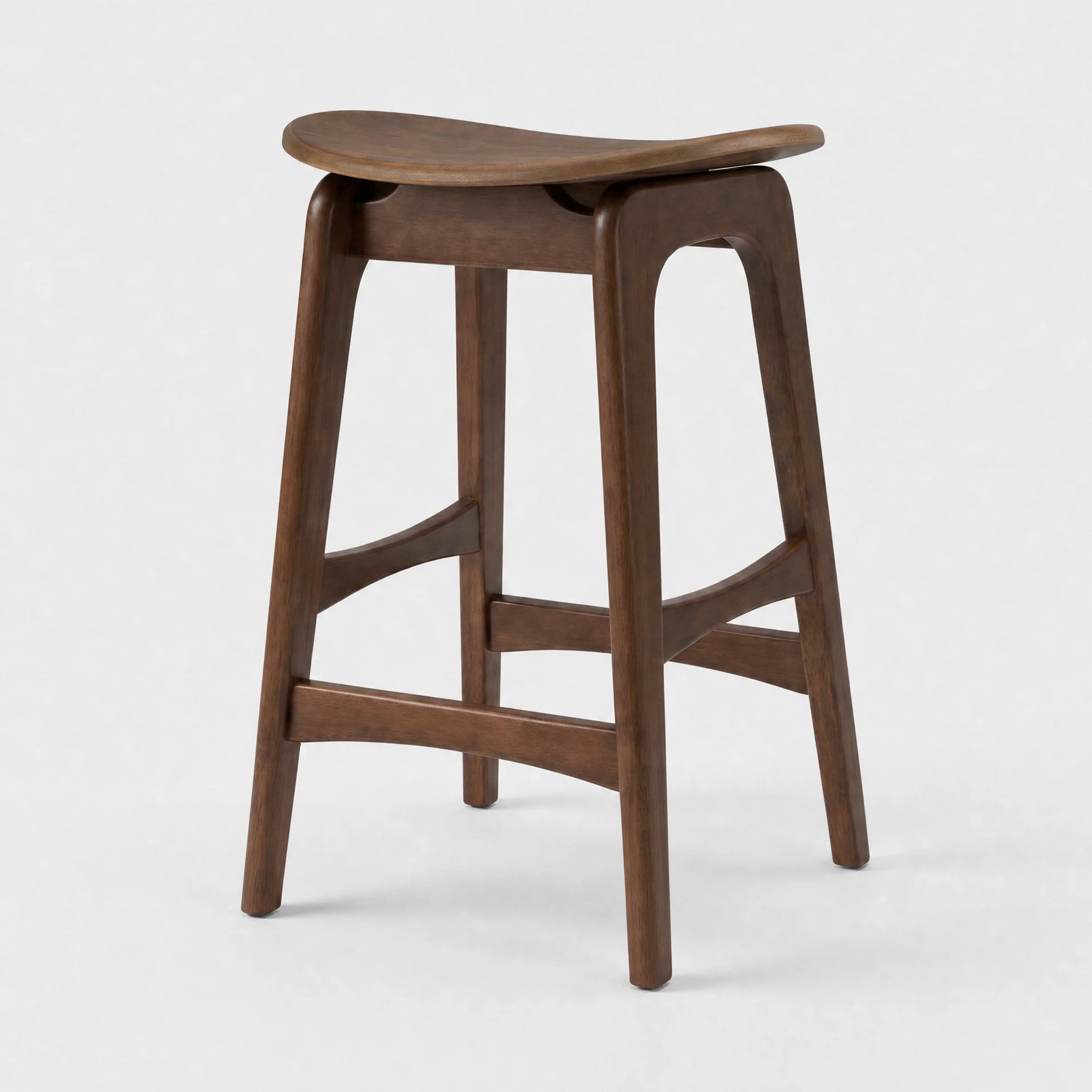 Lot de 2 tabourets pour îlot central 63 cm en bois foncé - Jude