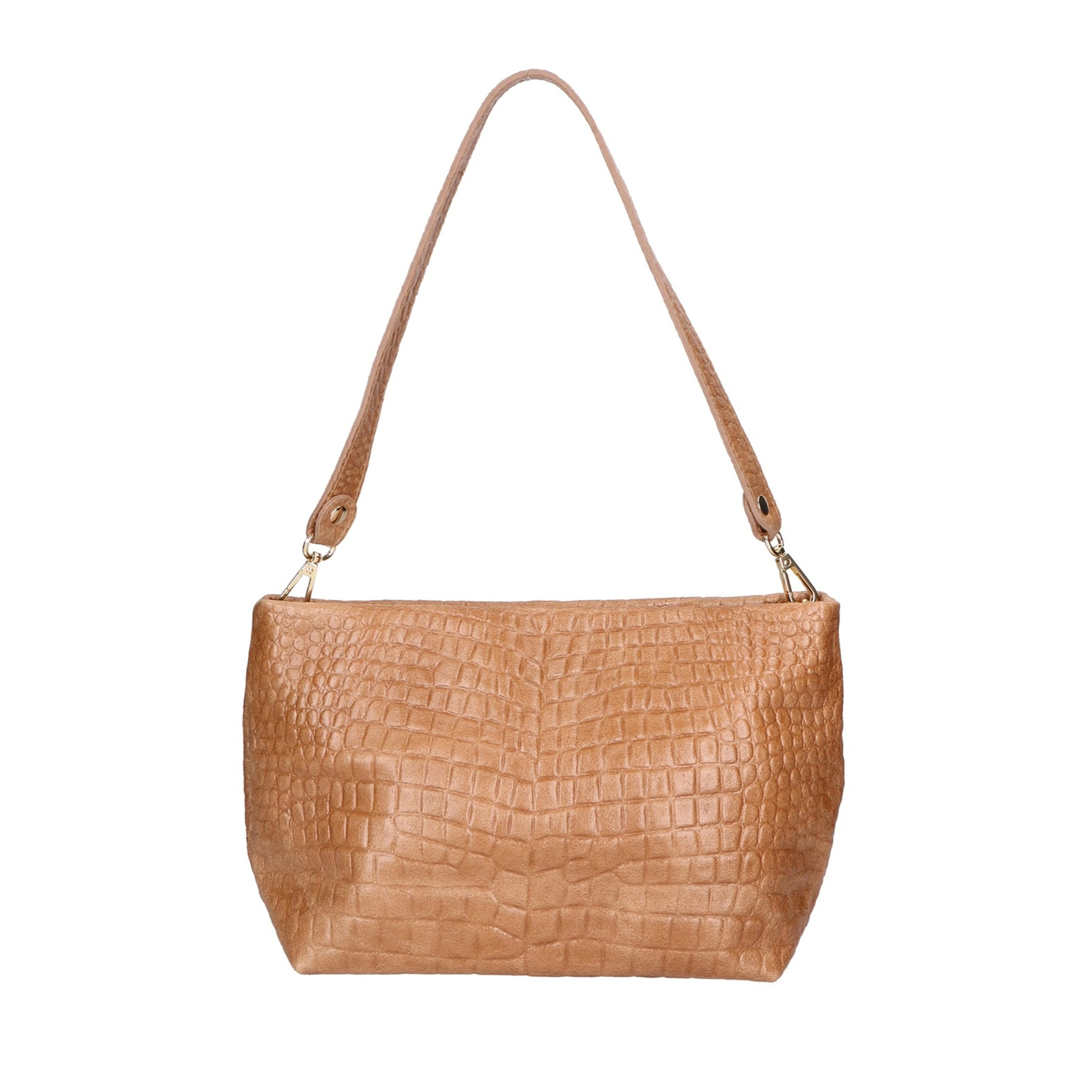 Borsa a spalla da donna - Modello Lorelei - Vera pelle croco - 33.0 x 19.0 x 10.0 cm