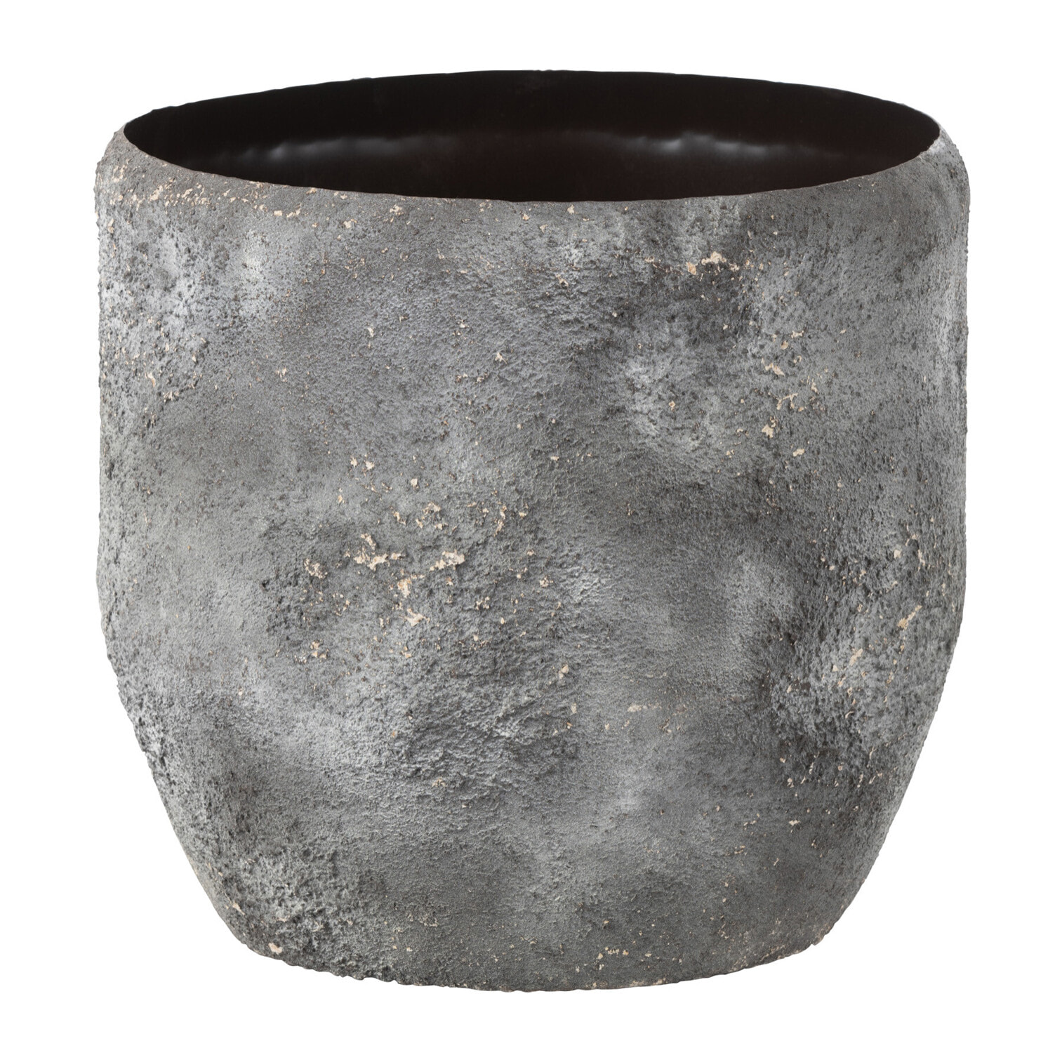 J-Line cache-pot Rugueux - métal - gris - Ø 40 cm