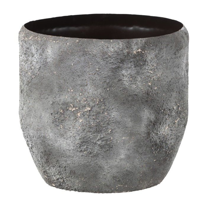 J-Line cache-pot Rugueux - métal - gris - Ø 40 cm