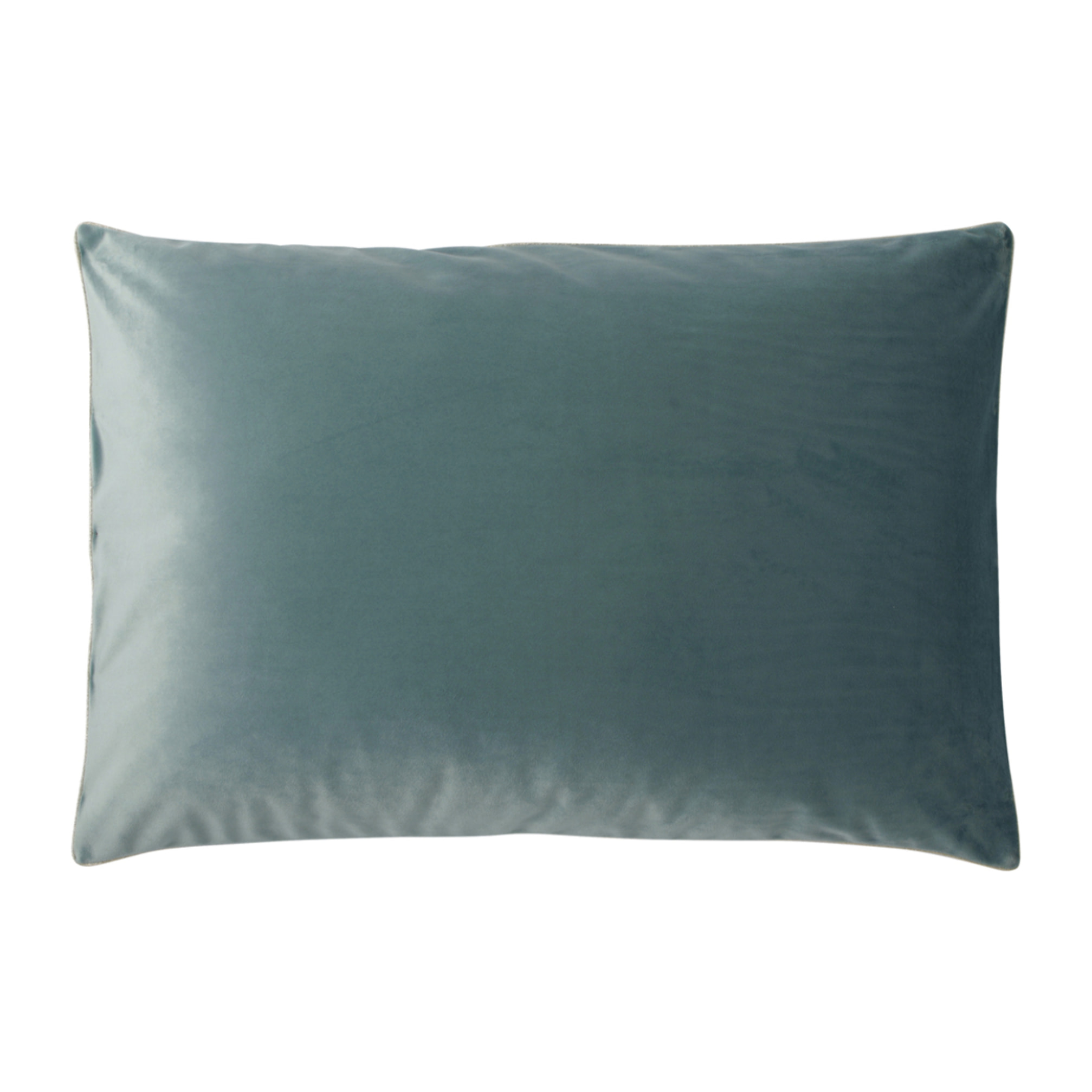 Housse de coussin unie en velour, GATSBY, Bleu Fjord