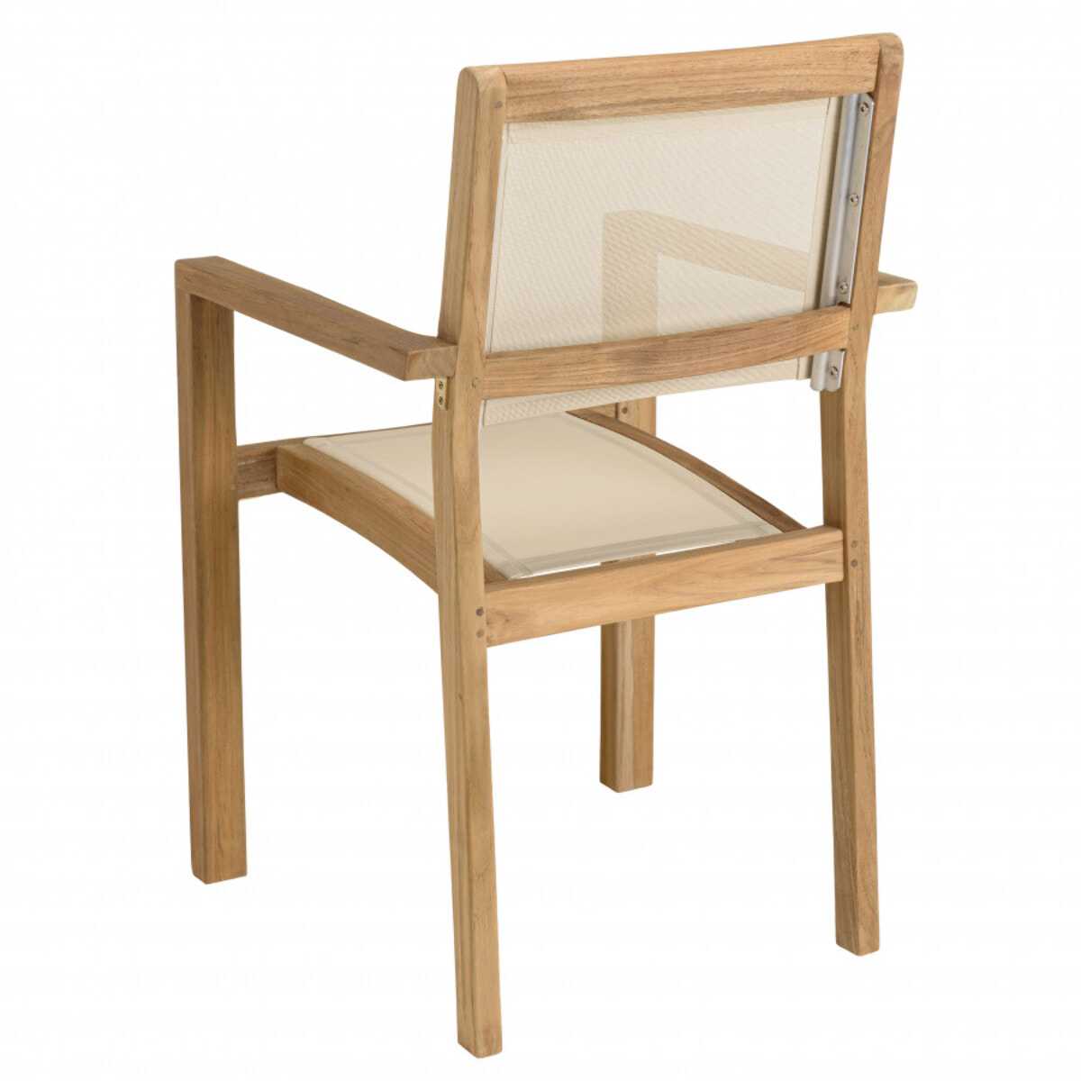 HARRIS - Lot de 2 fauteuils empilables textilène couleur beige
