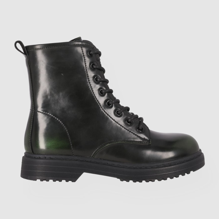 Botines - Verde - Tacón: Bajo