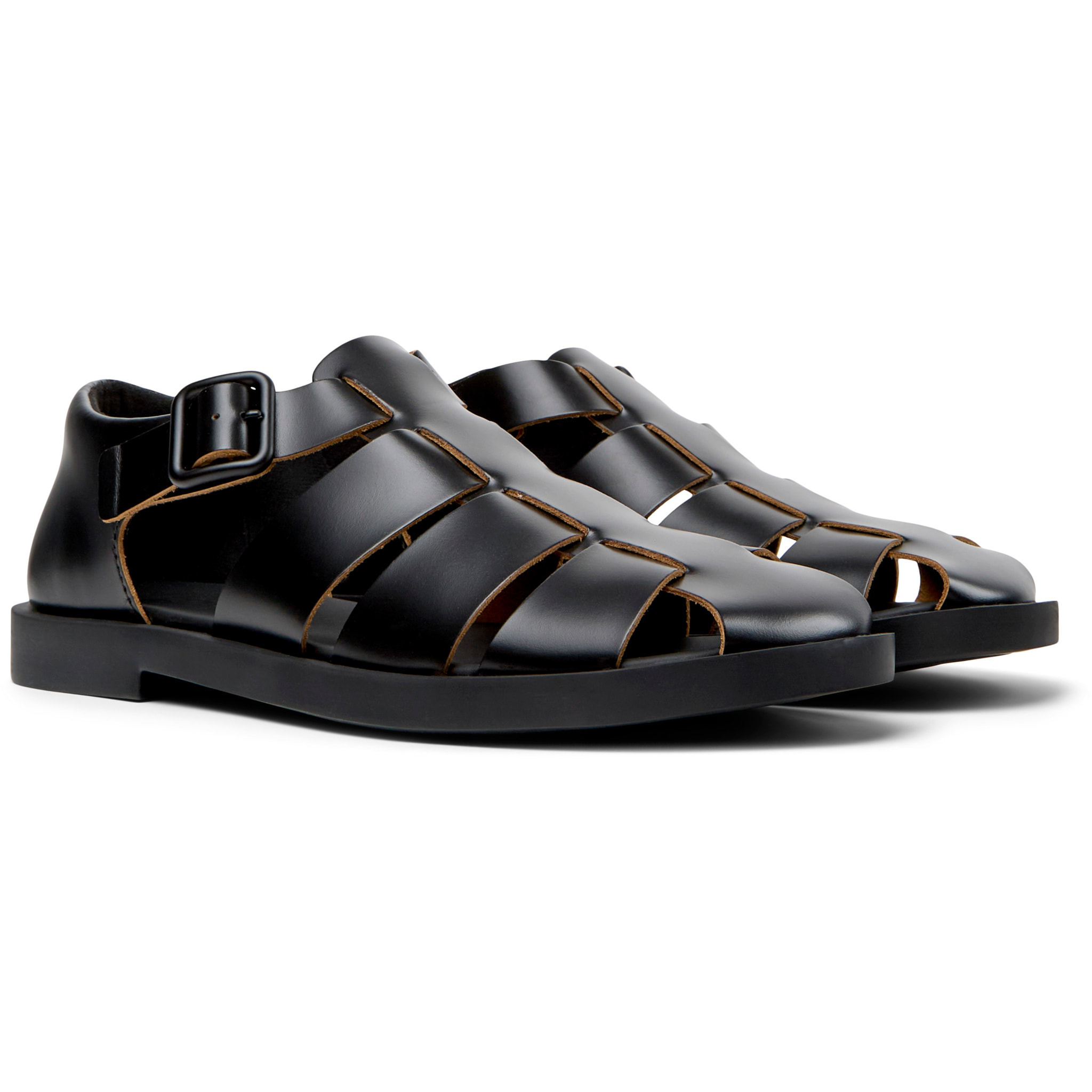 Sandalias - CAMPER Don - Negro - Cuero liso