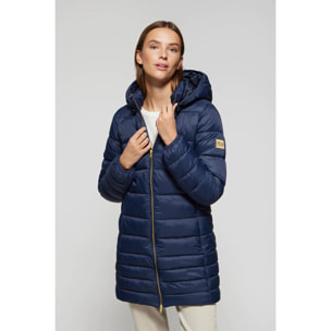 Cappotto Corinne blu marino ultralight con cappuccio e logo Polo Club