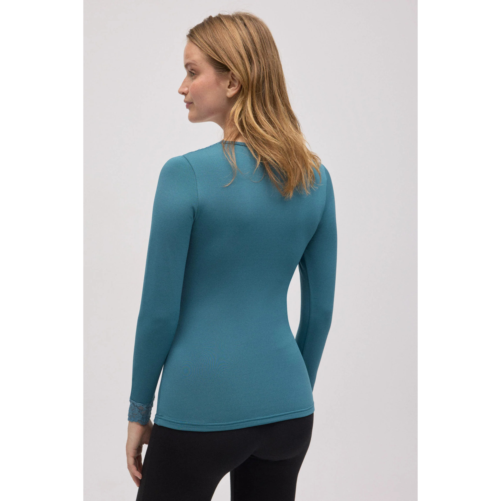 Maglia termica in pizzo a maniche lunghe