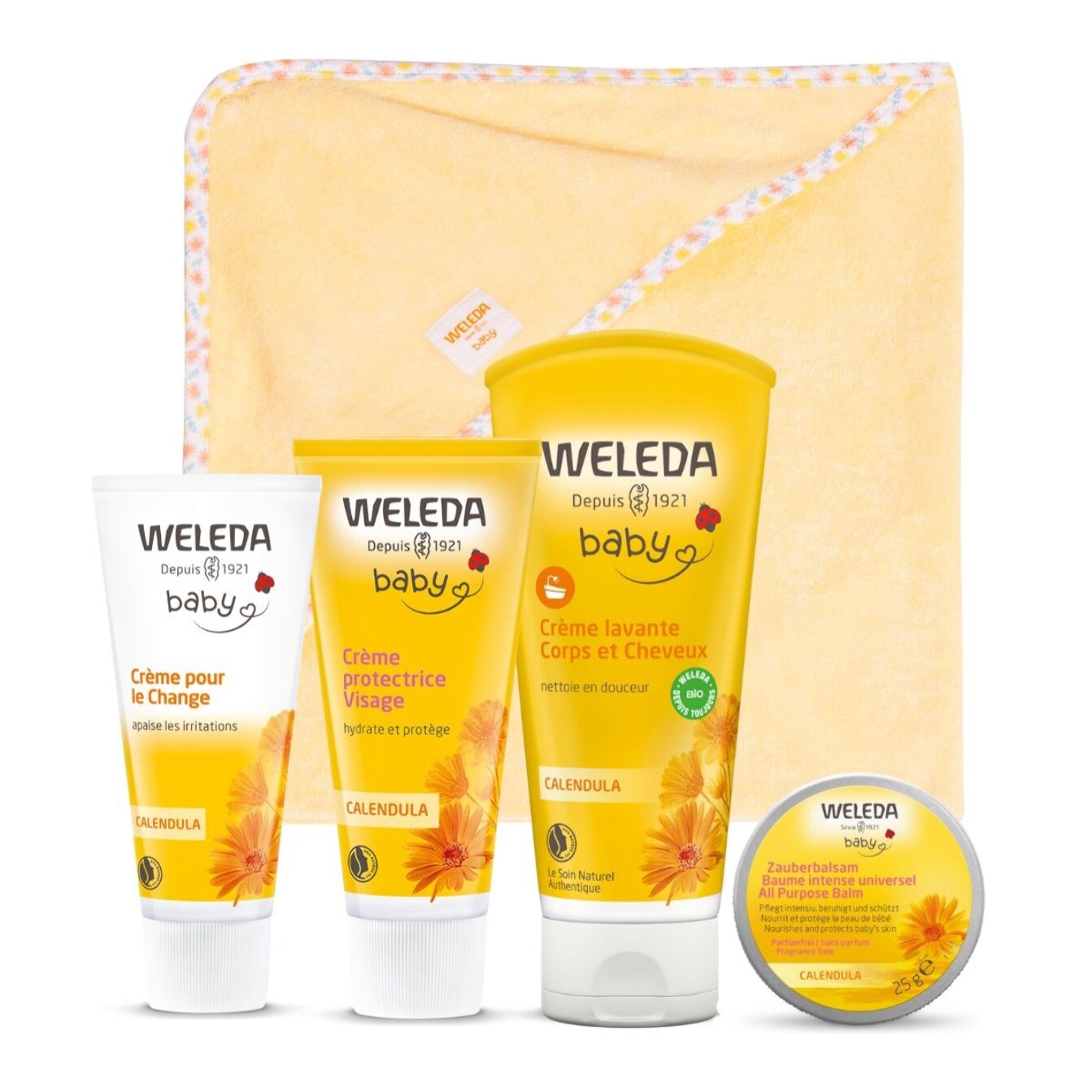 WELEDA -  Coffret Bébé 4 Produits + Cape de Bain 2024