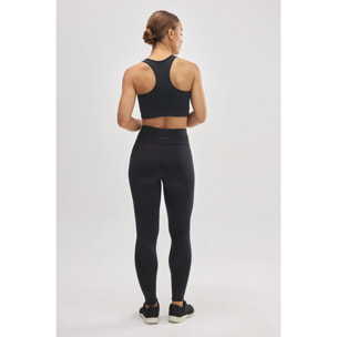 Leggings termici con interno in peluche nero e stile sportivo