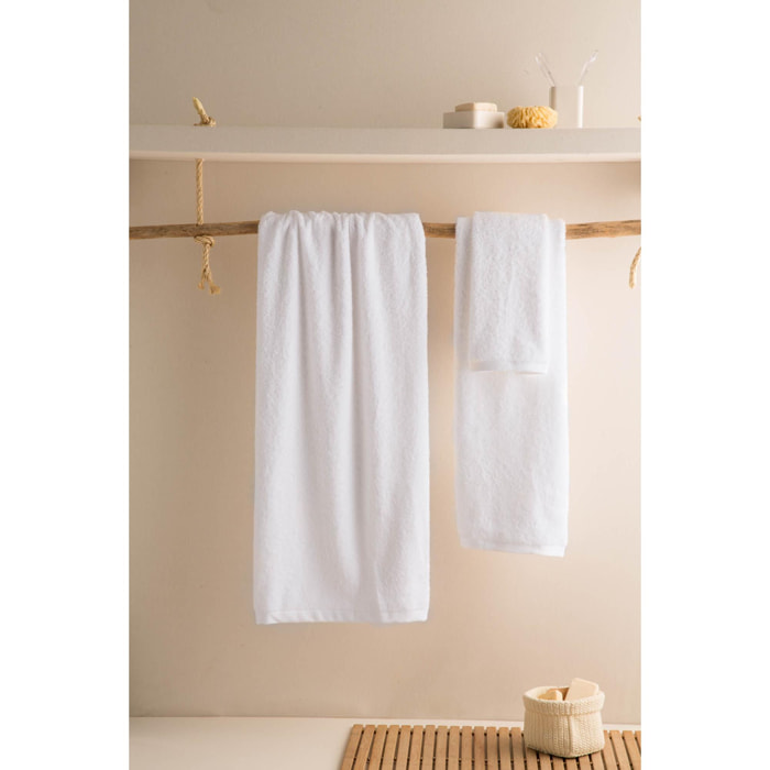 Set de 3 serviettes en coton 550 gr/m2 couleur Blanc