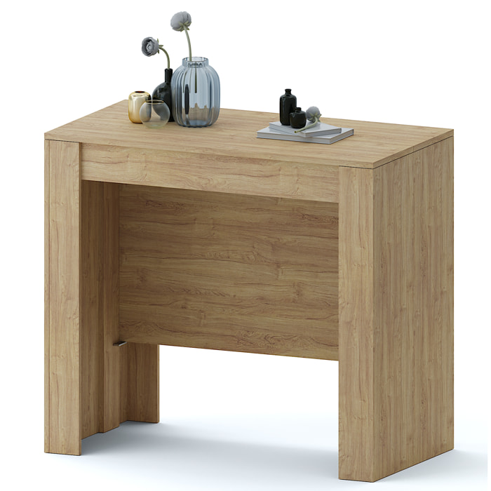 Tavolo Consolle Allungabile Oslo Plus Fino A 3 Metri, Tavolo 14 Posti Salvaspazio Multiposizione, Design Moderno Ed Elegante, Consolle Per Casa E Ufficio, 78 x 51 x 90 cm, Colore Rovere
