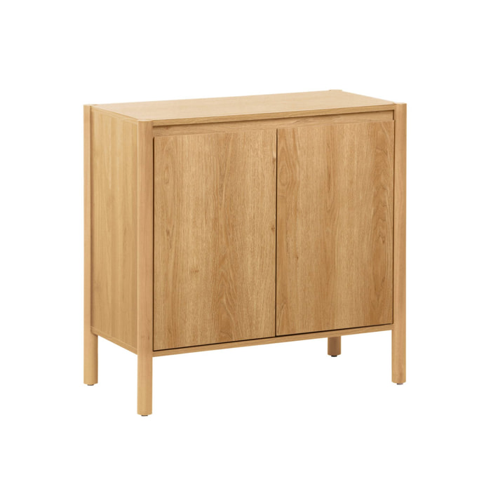 Buffet décor bois 2 portes naturel - 80 x 42 x 78.5 cm - Harmony