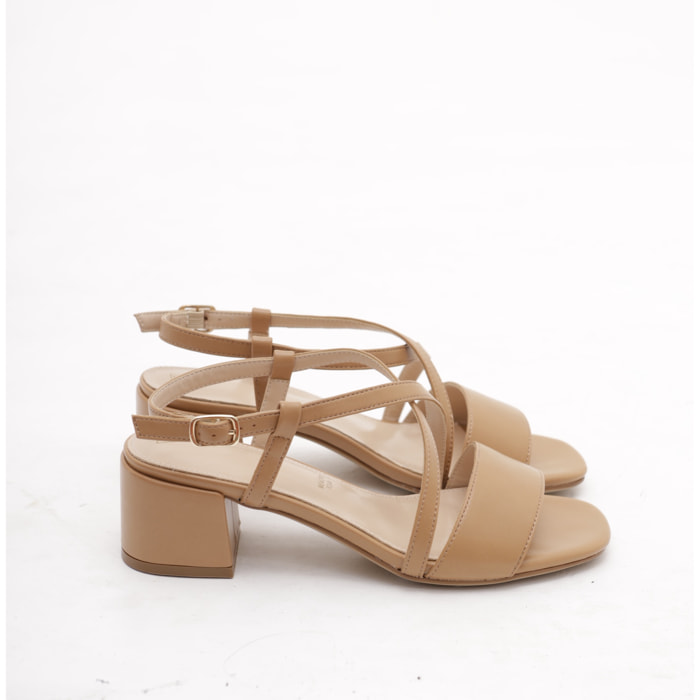 SANDALO FASCIA E INCROCIO CUOIO