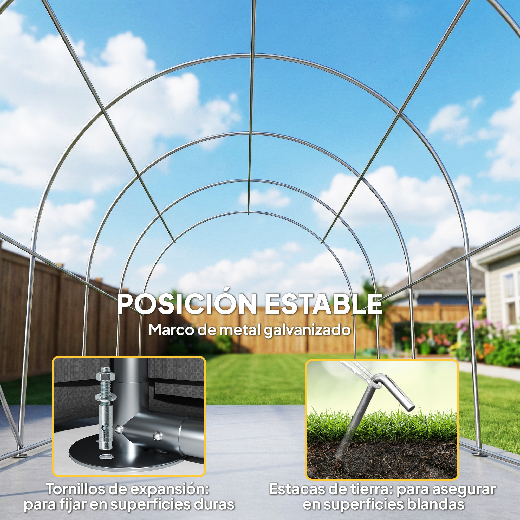 Carpa Garaje Portátil 3x6 m, Garaje Exterior para Coche Impermeable con Puerta Enrollable con Cremalleras y 4 Ventanas, Marco Metal Galvanizado, UPF 30+, Cobertizo de Almacenamiento, Gris