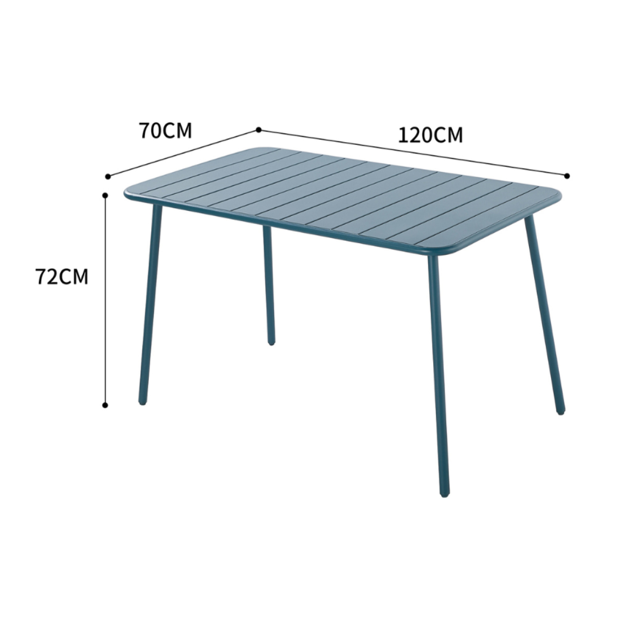 Table en acier 4/6 places bleue - EVORA