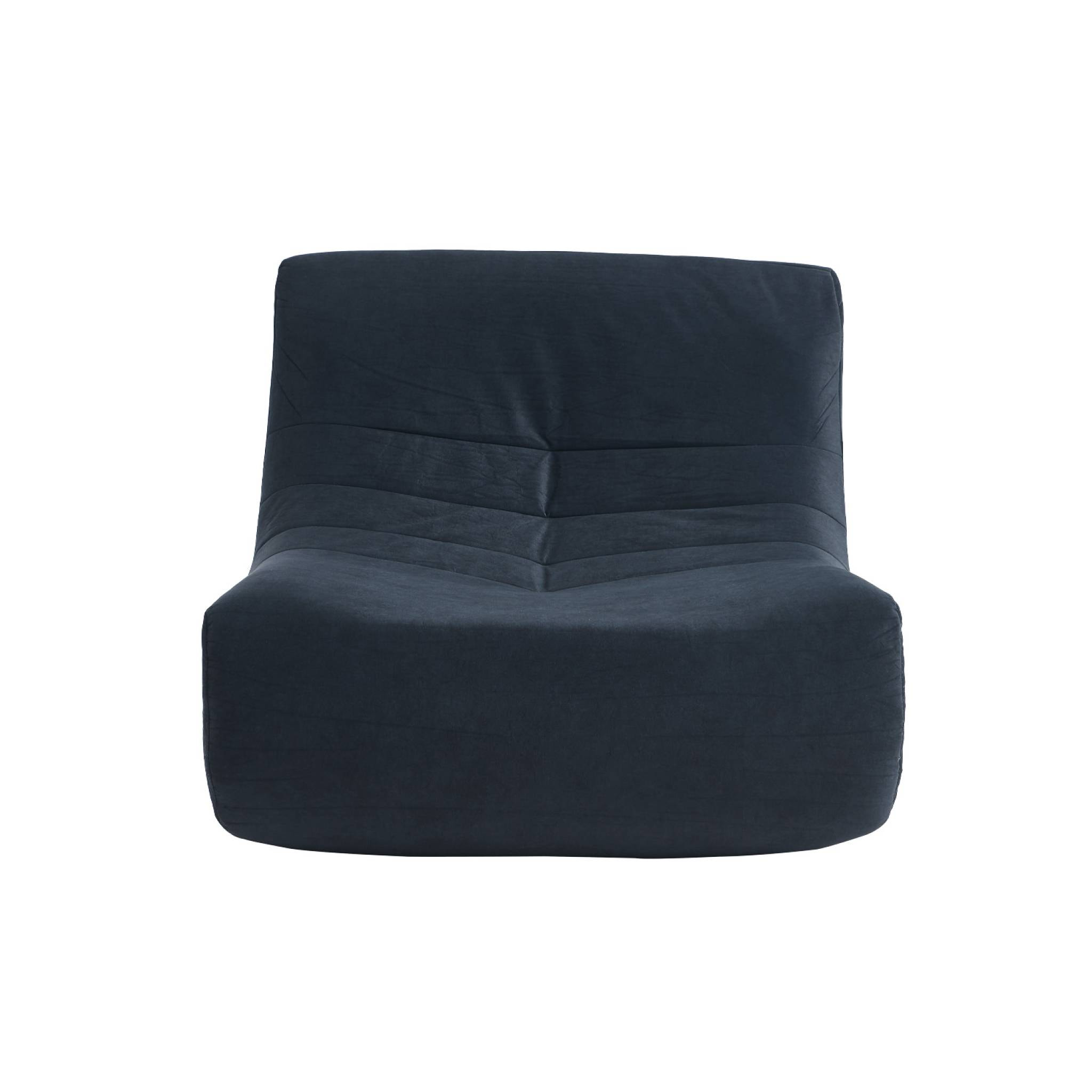 Fauteuil chauffeuse en velours style contemporain 2 places bleu foncé