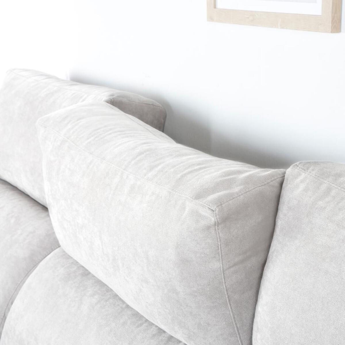 Canapé d'angle Dandy -textile, mousse pu, bois et panneau de particules-couleur beige 295 x 103 x 170 cm