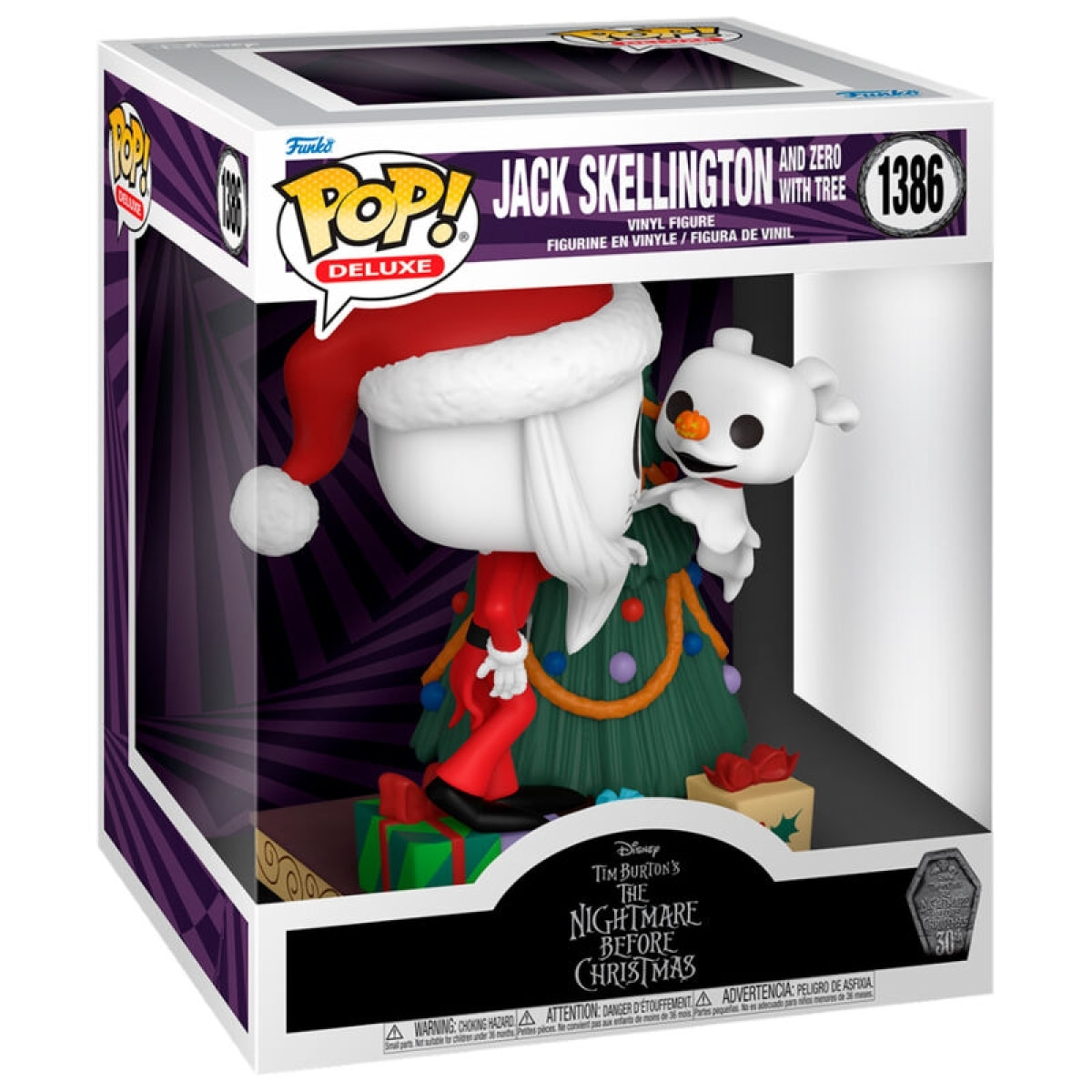 Pop Figura Deluxe Disney Nightmare Before Natale 30th Anniversary Jack Skellington E Zero Funko