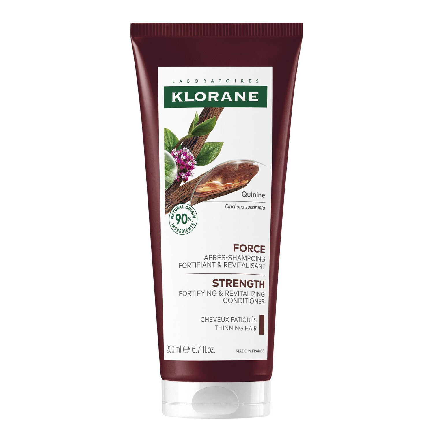 Quinine Bio - Lait Après-shampooing fortifiant Pour Cheveux fatigués et sujets à la chute 200ml