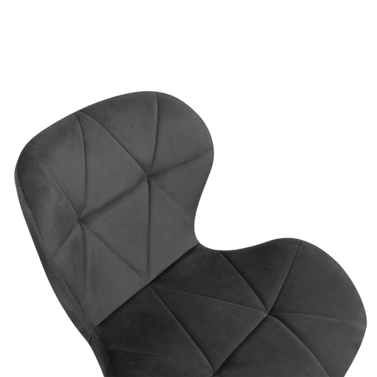 Chaises Daisy en velours et pieds noirs