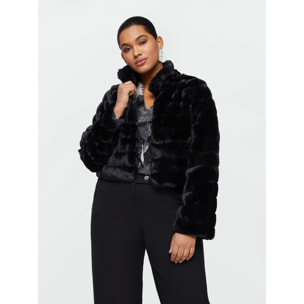 Fiorella Rubino - Chaqueta corta con efecto peluche - Negro