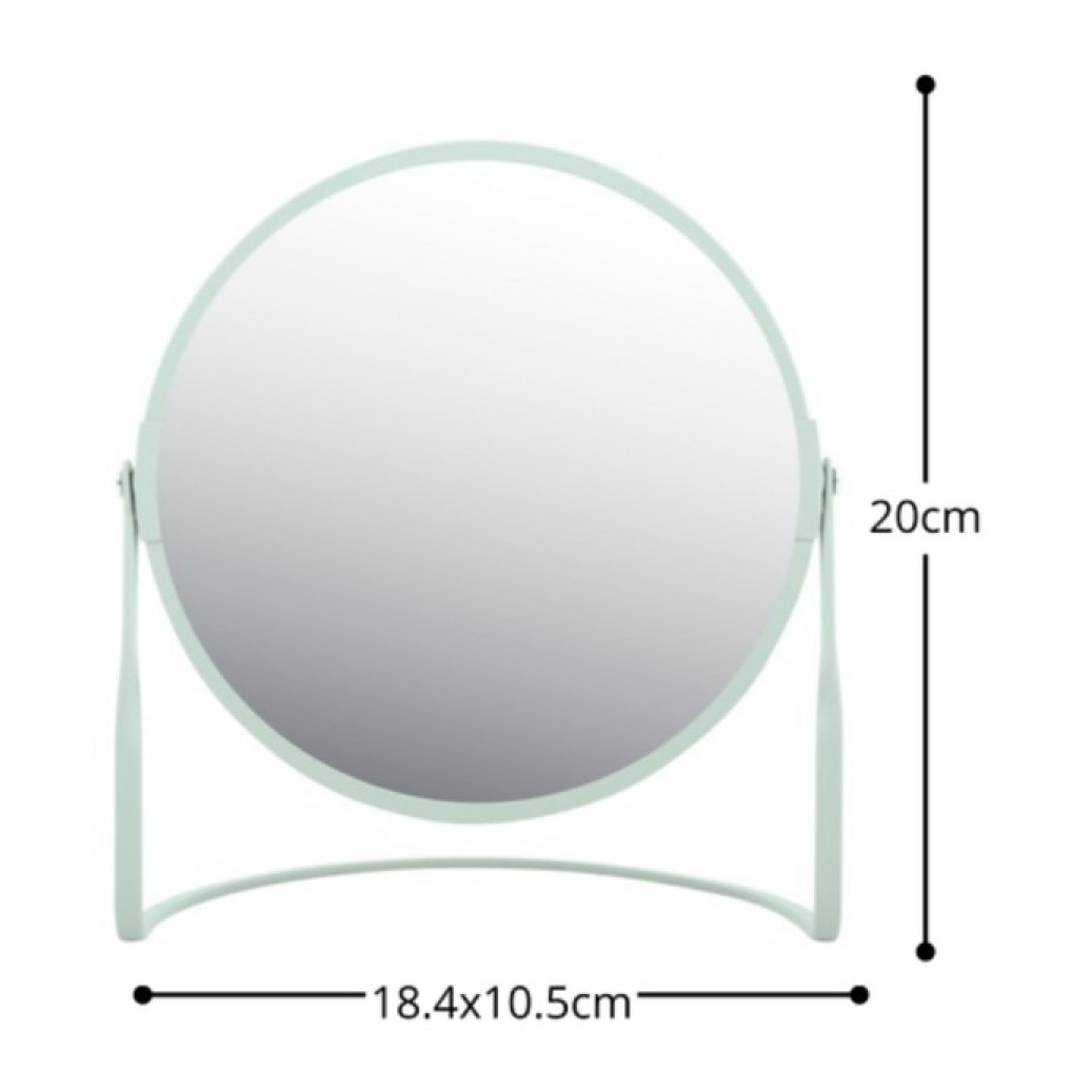 Miroir grossissant sur pied Acier AKIRA Vert Glacé mat Spirella