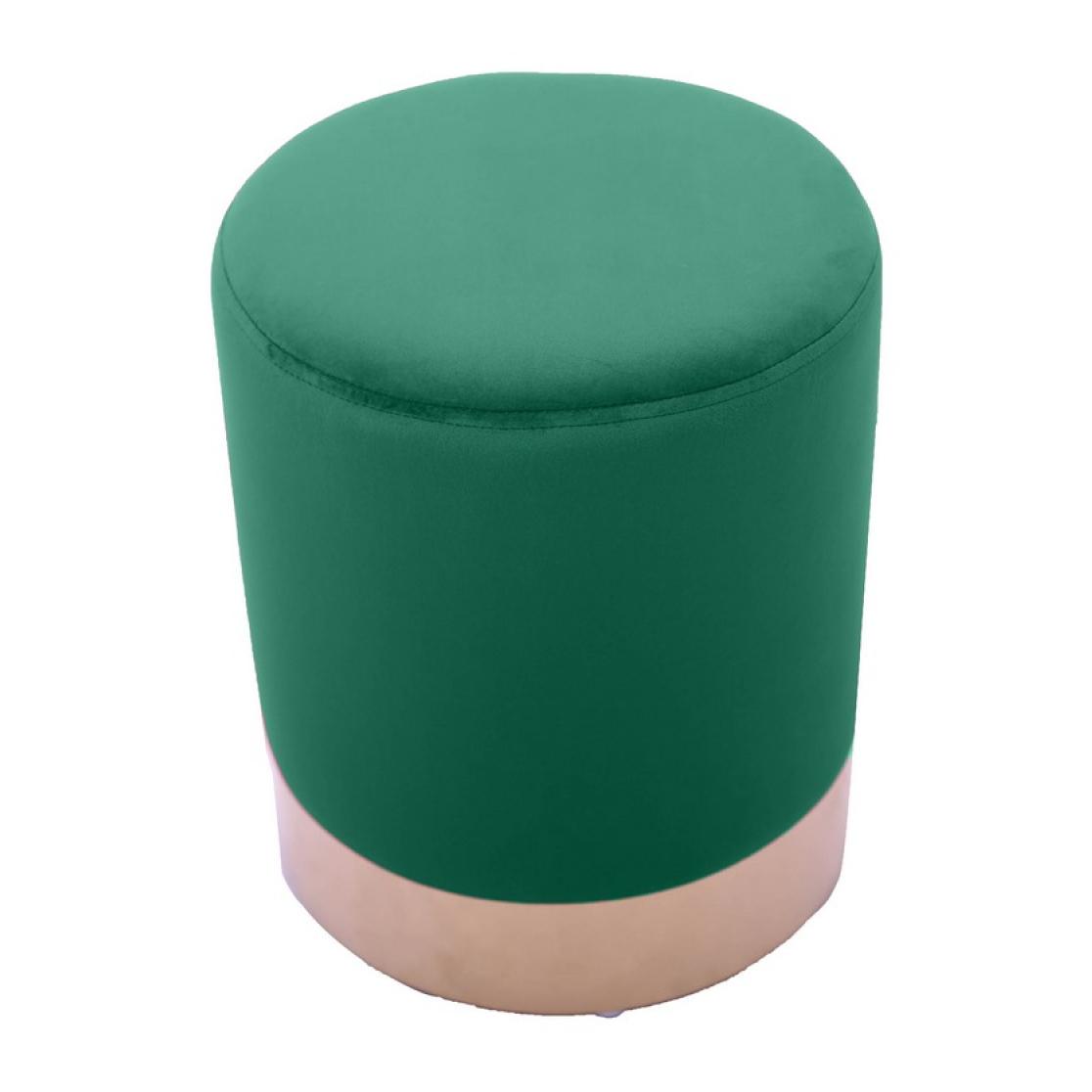 Pouf design da salotto in velluto verde