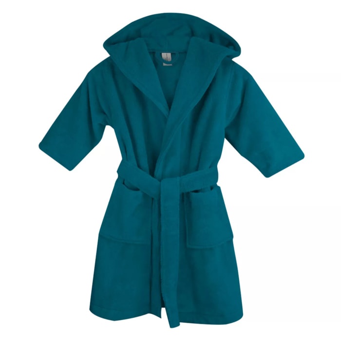 Peignoir enfant enfant coton mélangé 300 g/m² uni bleu Teddy canard