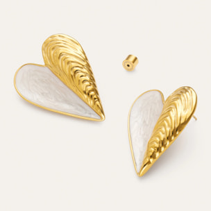Orecchini Cozza Enamel Acciao Placcato Oro