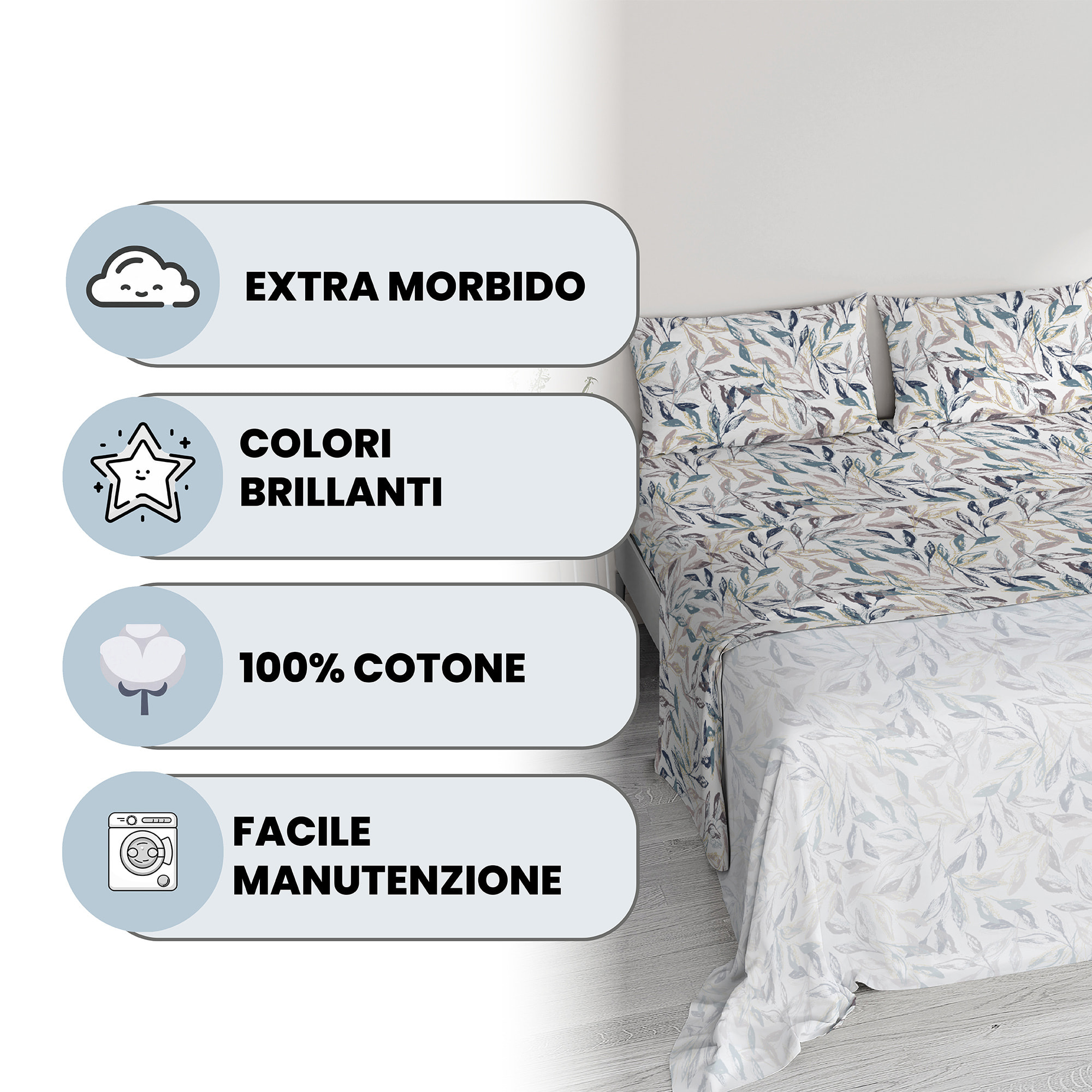 COMPLETO LETTO IDA 100% Cotone