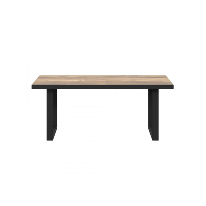 Table basse L.110 cm en bois effet chêne et noir - YAL