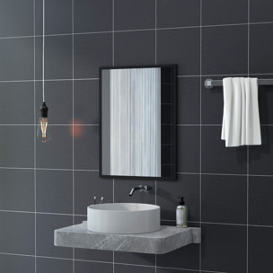 Miroir mural rectangulaire dim. 60L x 80H cm MDF noir