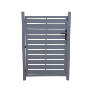 Portillon de jardin 100 x 146 cm en aluminium anthracite avec serrure et poignée. anthracite. traitement anti rouille.