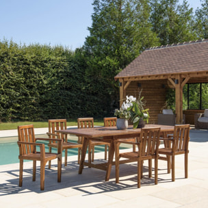 MAEVA - Salon de jardin en teck huilé 8/10 personnes